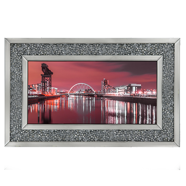 CY028 View along the river Clyde at night