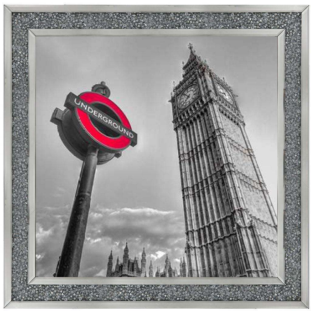 CY007 Underground sign by Big Ben - B&W