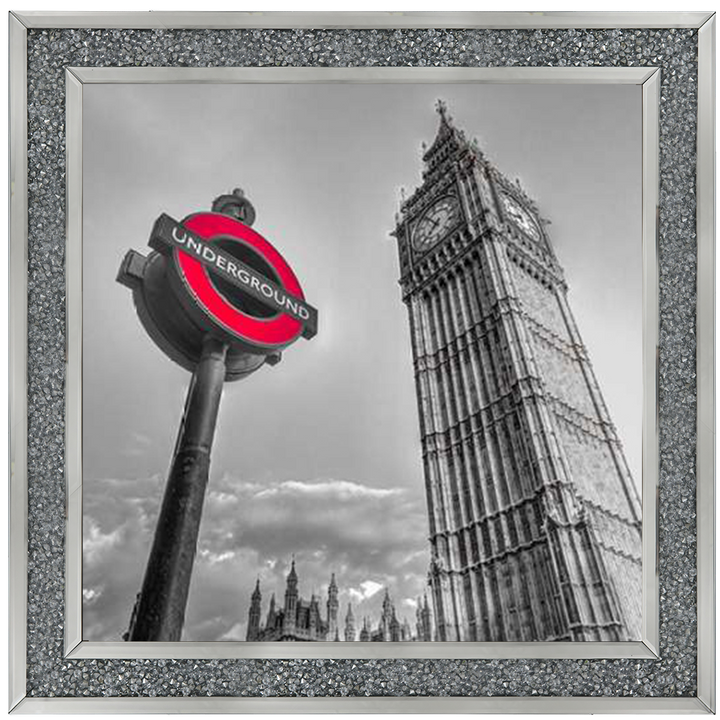 CY007 Underground sign by Big Ben - B&W