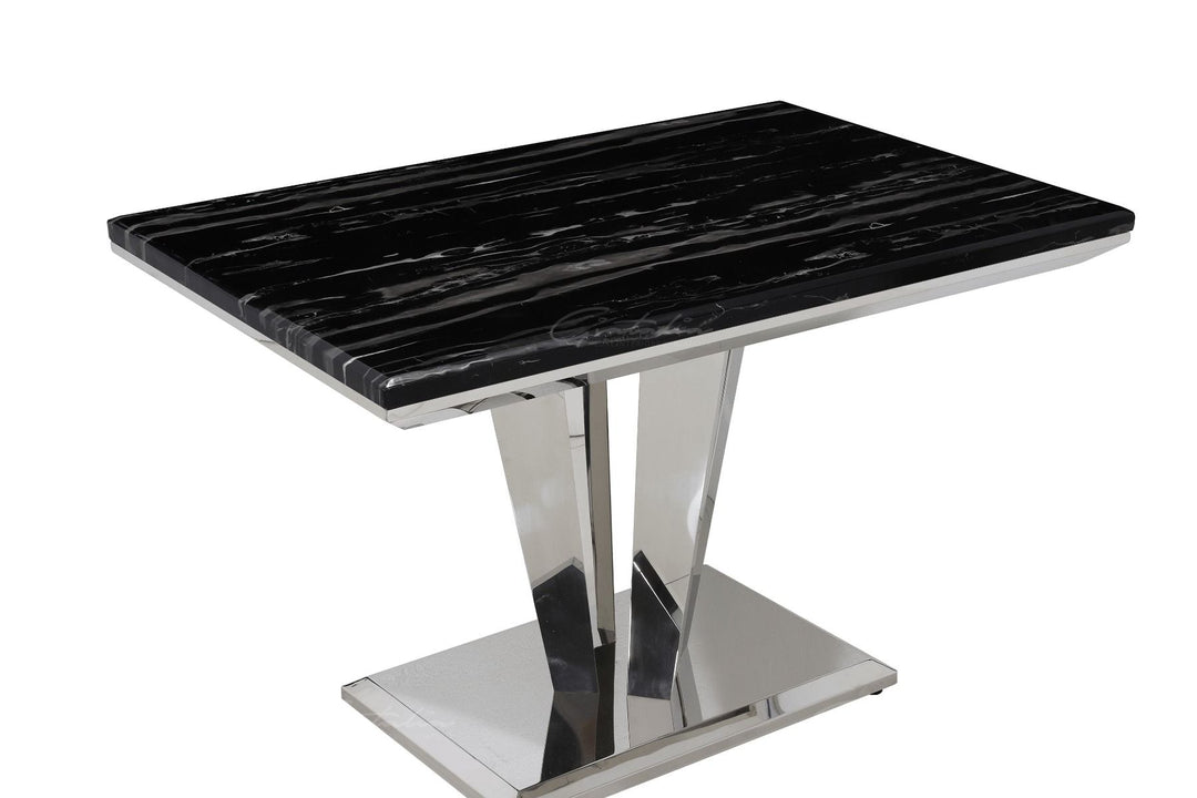 Riccardo 120 Rectangle Table - Black Marble