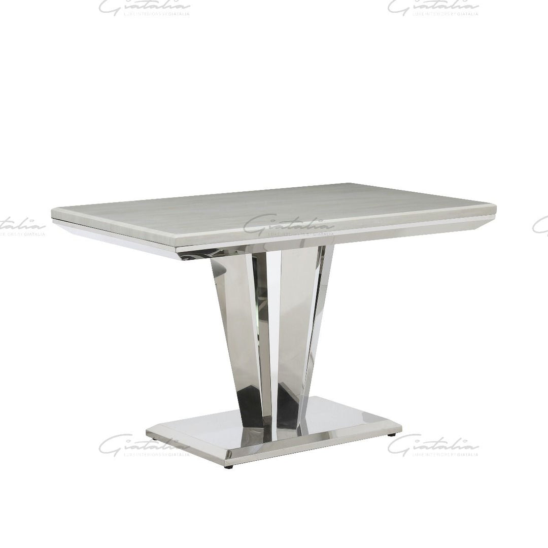 Riccardo 120 Rectangle Table - White Marble