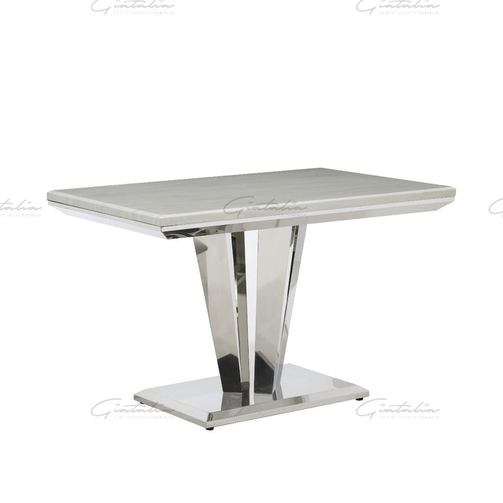Riccardo 120 Rectangle Table - White Marble