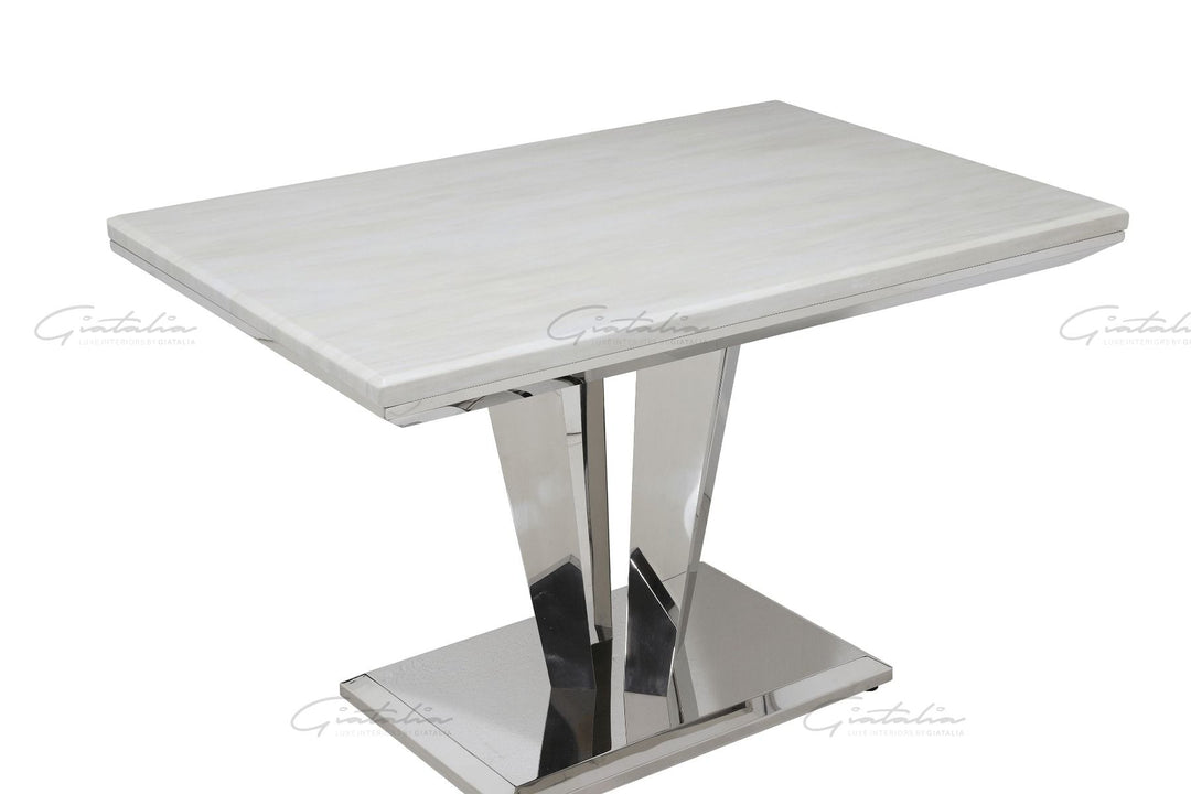 Riccardo 120 Rectangle Table - White Marble