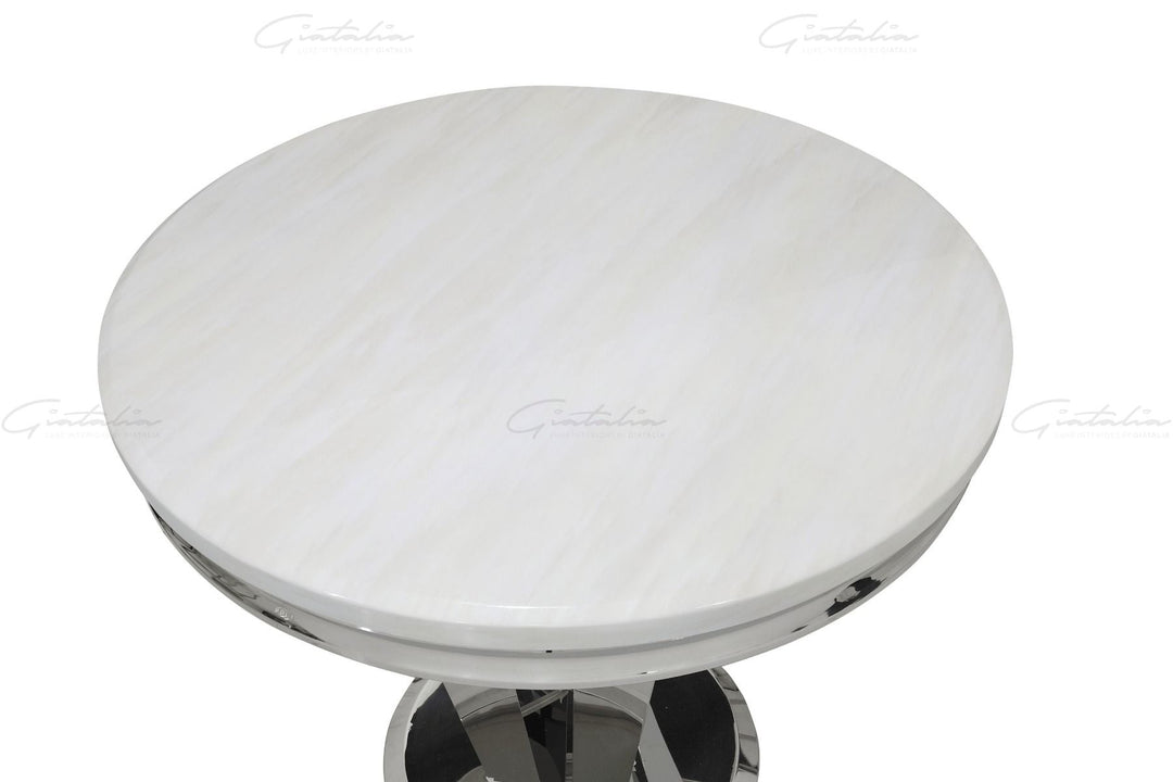 Riccardo 90 Round Table - White Marble