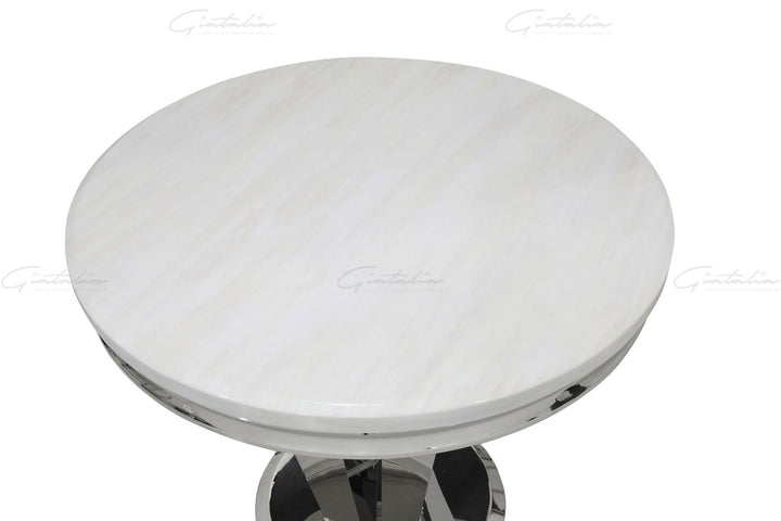 Riccardo 90 Round Table - White Marble