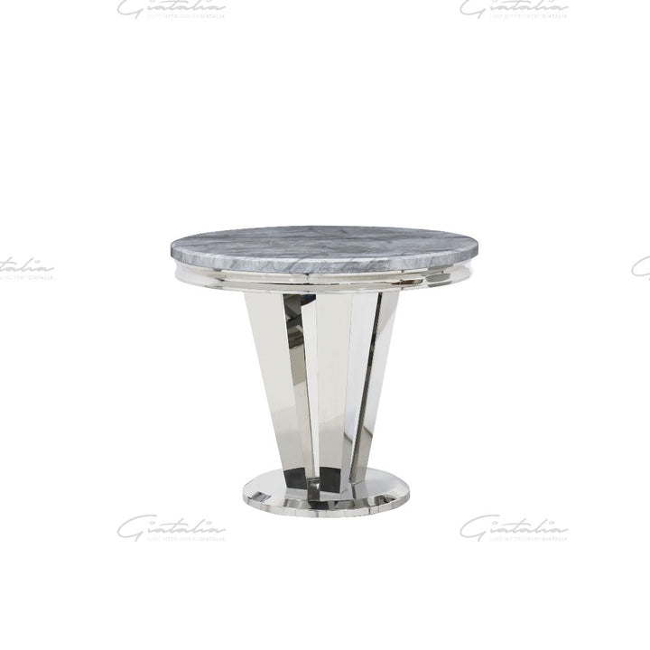 Riccardo 90 Round Table - Grey Marble