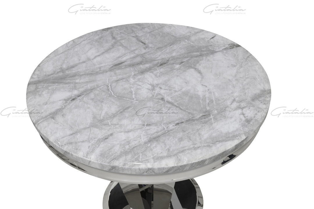 Riccardo 90 Round Table - Grey Marble