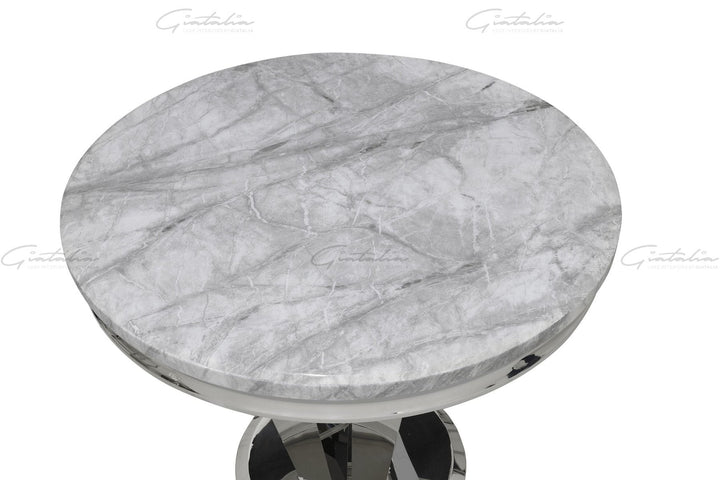 Riccardo 90 Round Table - Grey Marble