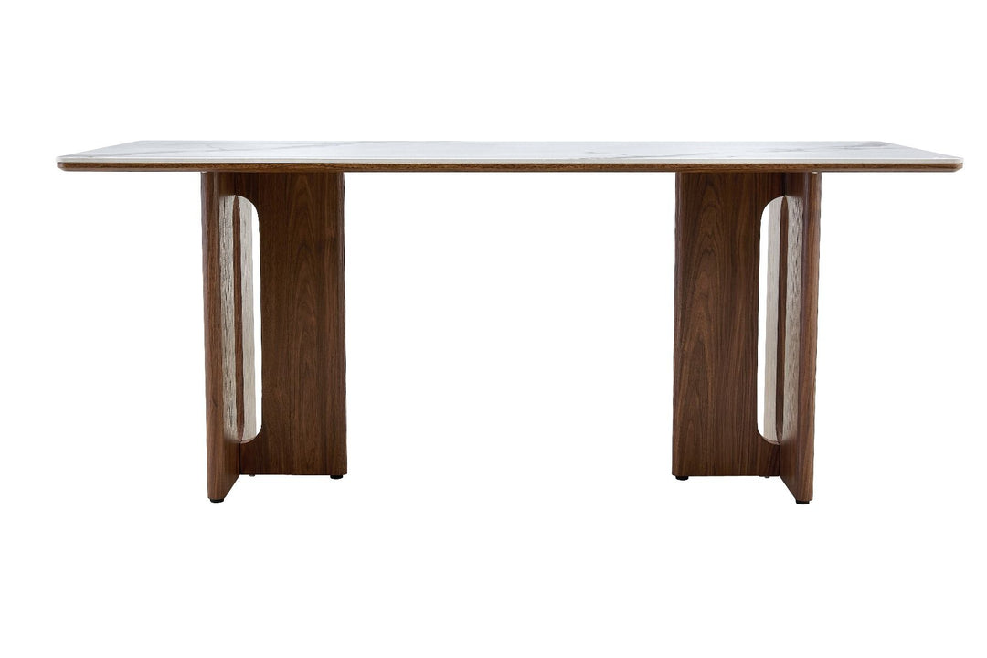 Rinato Table - Walnut & White / Sunset Cloud Vein
