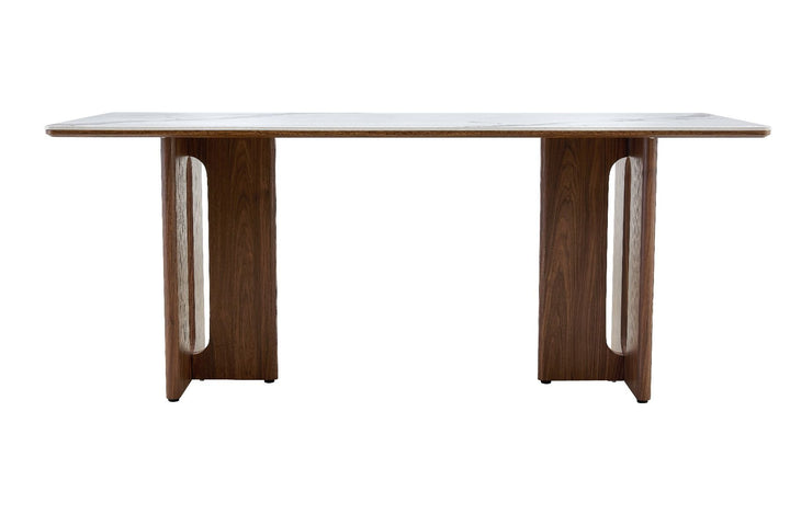 Rinato Table - Walnut & White / Sunset Cloud Vein