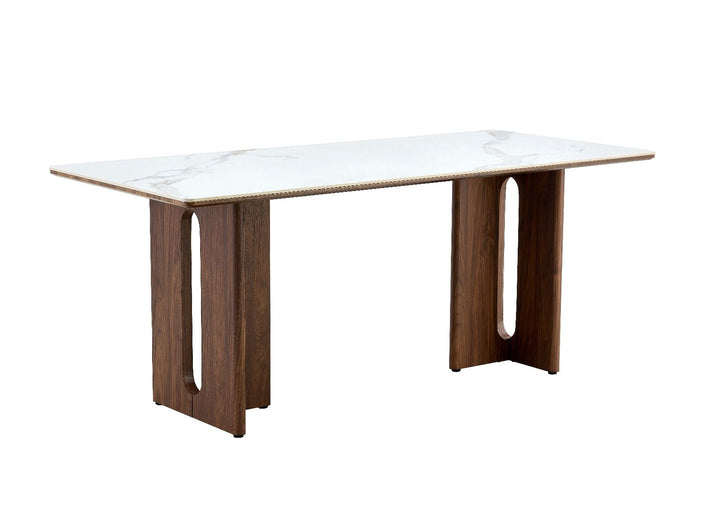 Rinato Table - Walnut & White / Sunset Cloud Vein