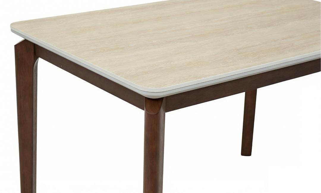 Ronda SMALL Table - Walnut & Travertine