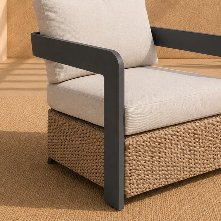 ALUXO® Selene Outdoor Lounge Set - Wicker - 5 Seater