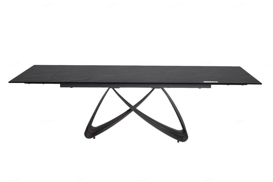 Serpenti Extending Dining Table - Black & Sunset Gold Vein Ceramic