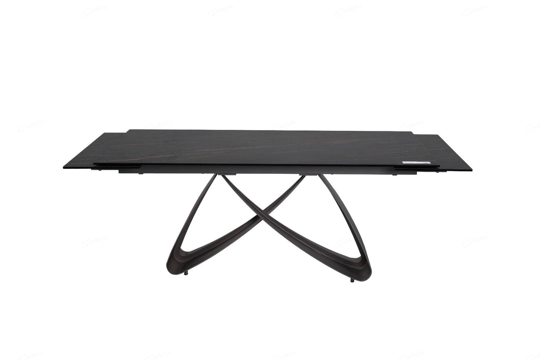 Serpenti Extending Dining Table - Black & Sunset Gold Vein Ceramic
