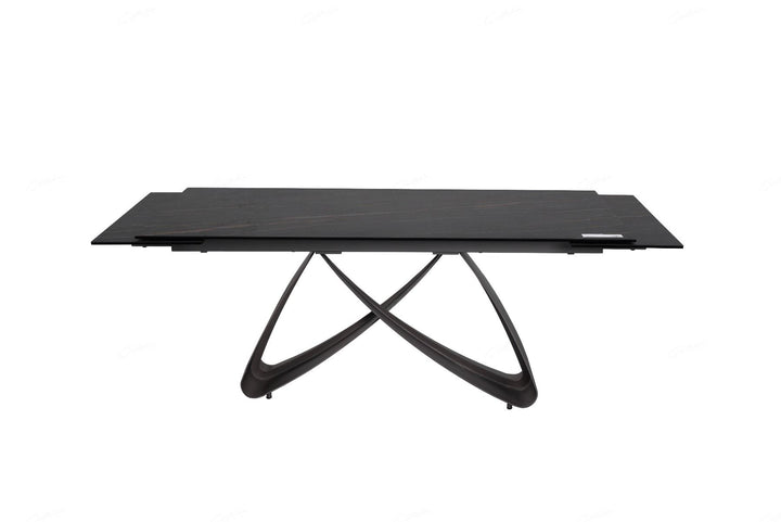 Serpenti Extending Dining Table - Black & Sunset Gold Vein Ceramic