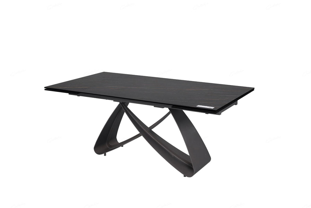 Serpenti Extending Dining Table - Black & Sunset Gold Vein Ceramic