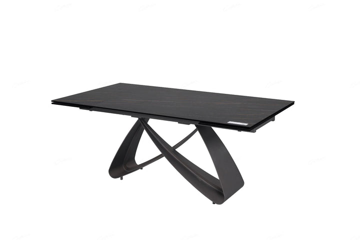 Serpenti Extending Dining Table - Black & Sunset Gold Vein Ceramic