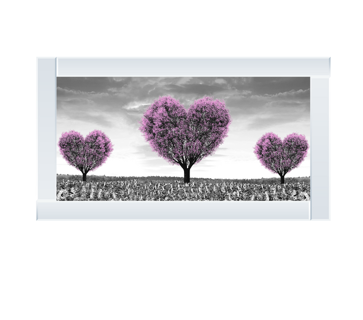 Pink heart trees
