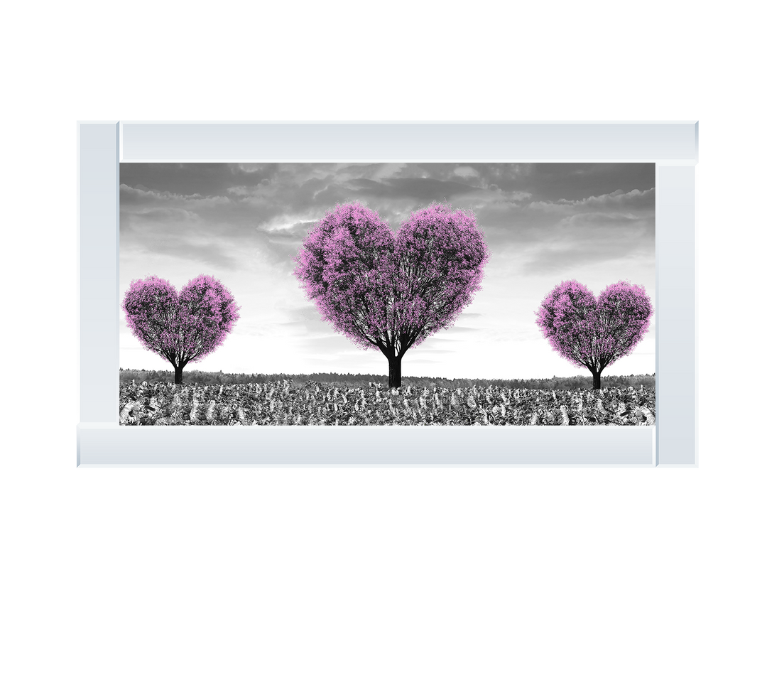Pink heart trees