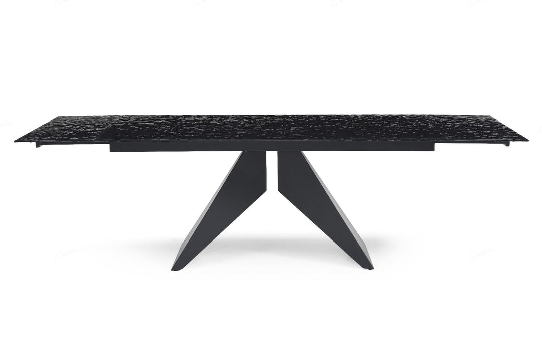 Silux Extending Dining Table - Carbon Black Reinforced Glass
