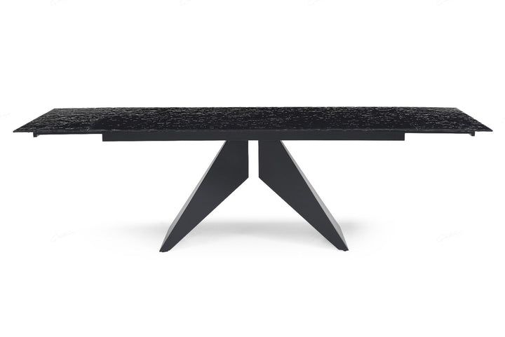 Silux Extending Dining Table - Carbon Black Reinforced Glass