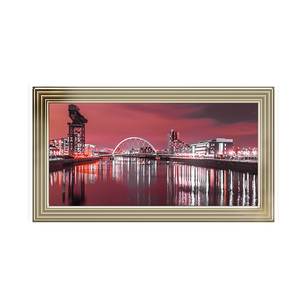 CY028 View along the river Clyde at night