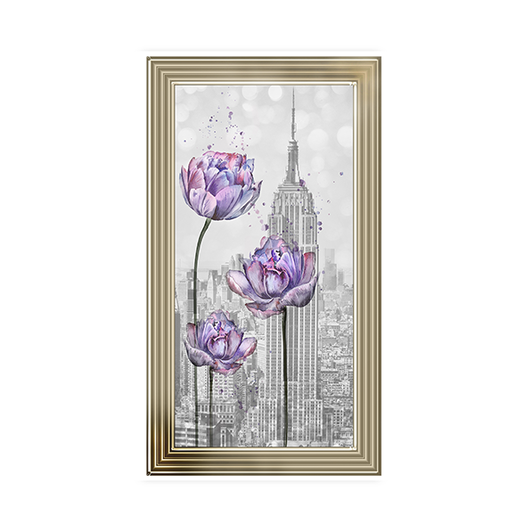 Floral print over Empire State Building