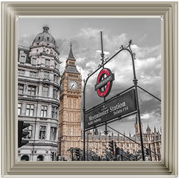 CY056 Westminster subway station signboard with Big Ben