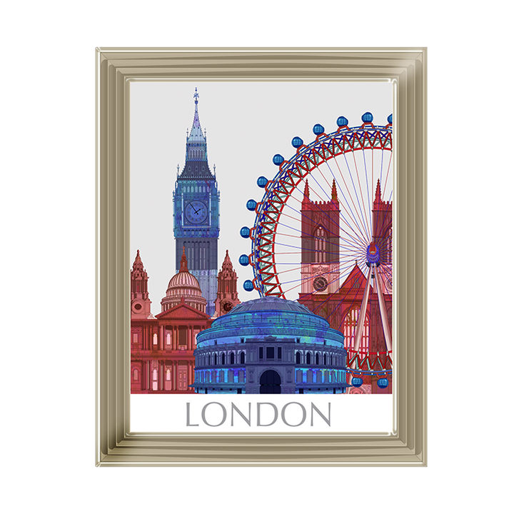 CY049 London Landmarks , Red Blue
