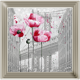 FL047 Floral design over Brooklyn Bridge