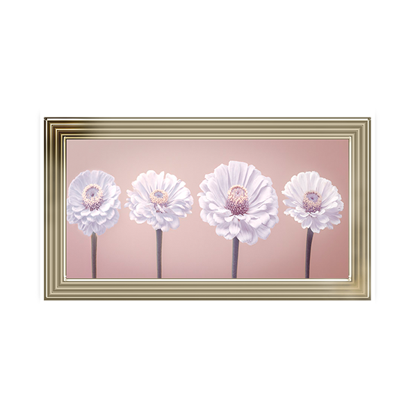 Four Zinnias in a row nude pink