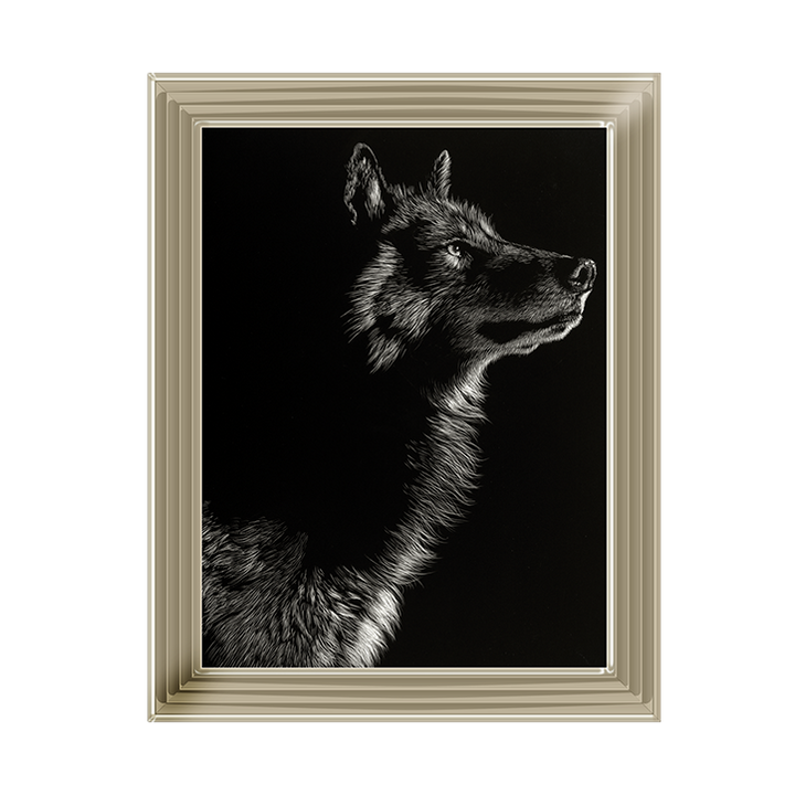Scratchboard Wolf II