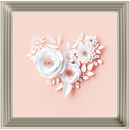 FL007 White paper 3d flowers nude pink