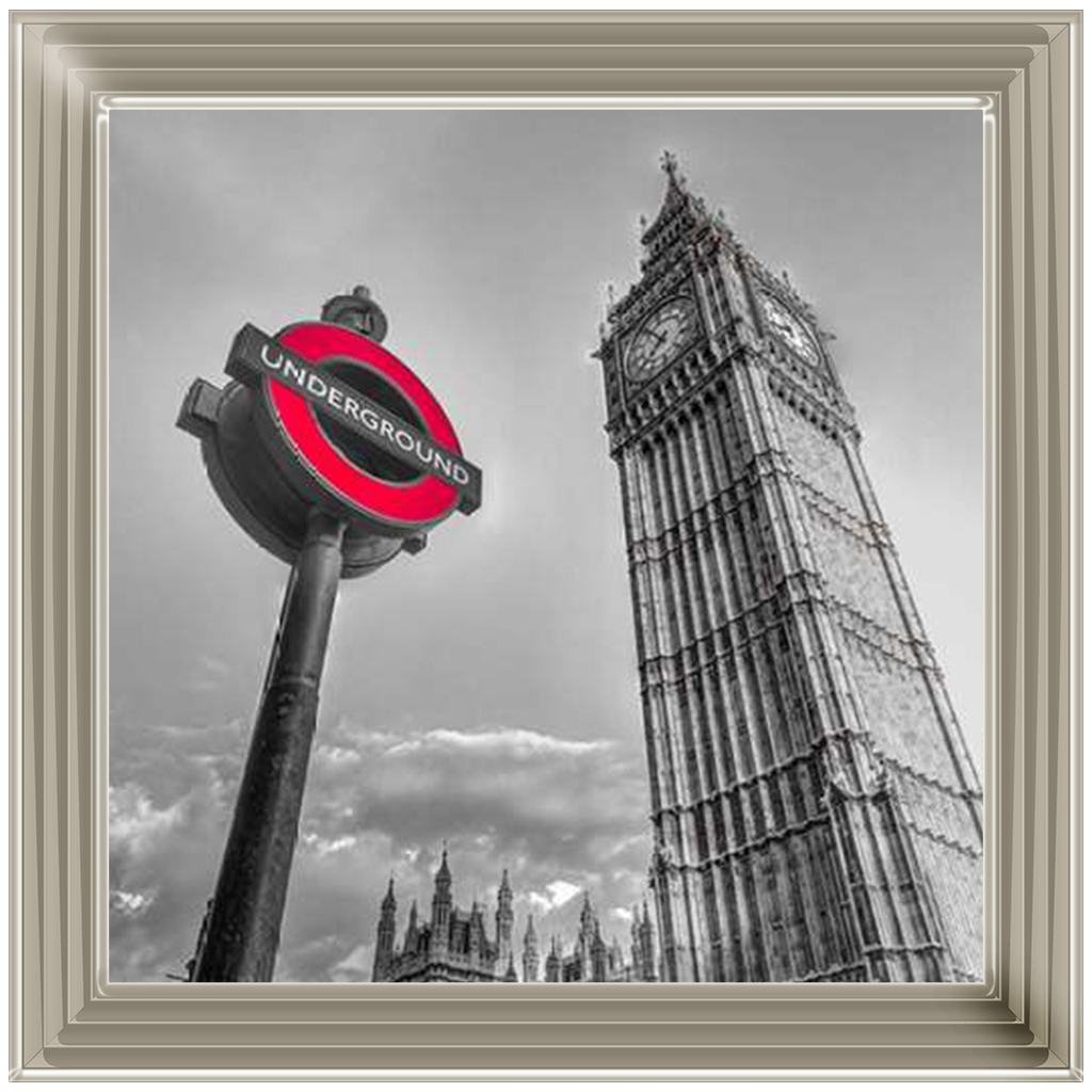 CY007 Underground sign by Big Ben - B&W