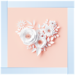 FL007 White paper 3d flowers nude pink