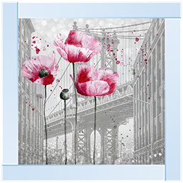 FL047 Floral design over Brooklyn Bridge