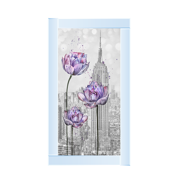 Floral print over Empire State Building