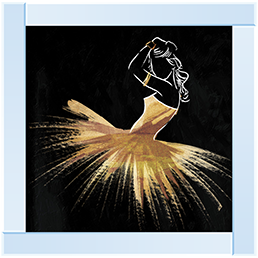 FG070 Golden Dress Puff