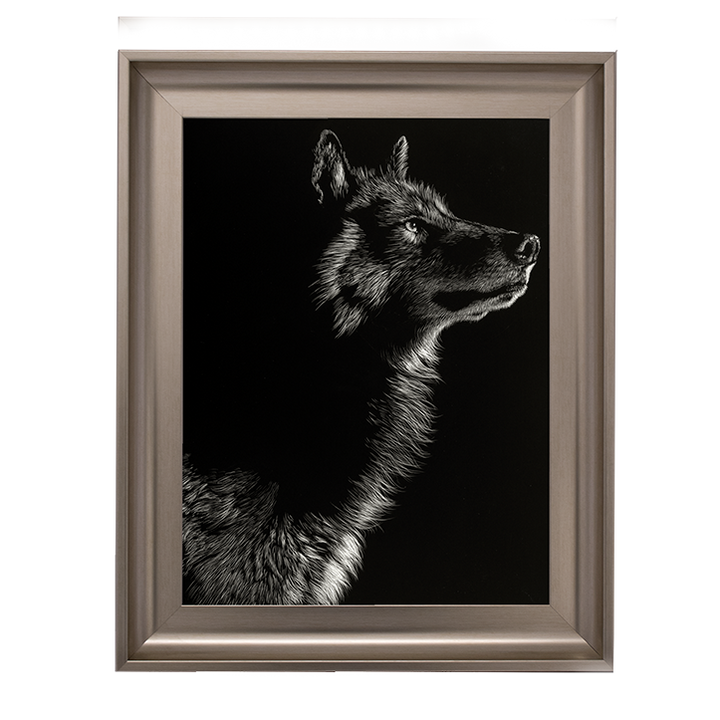 Scratchboard Wolf II