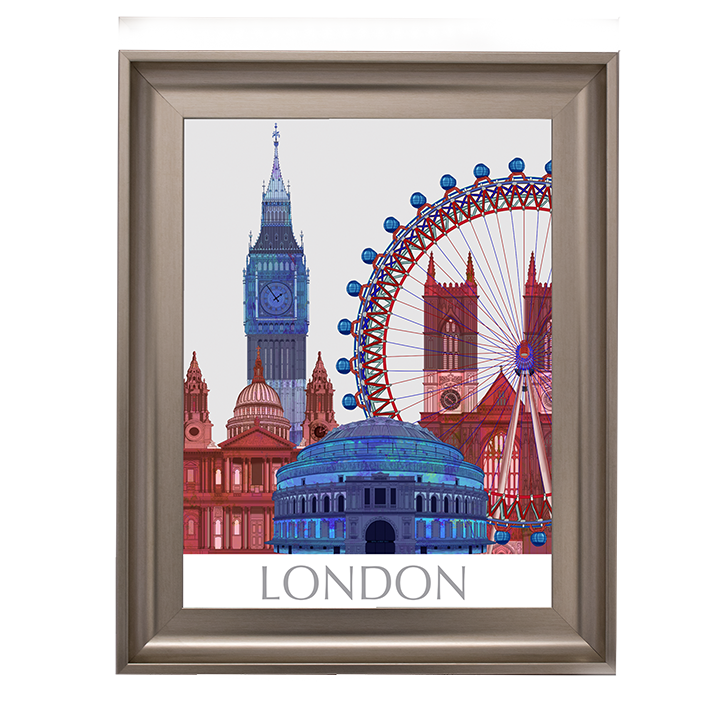 CY049 London Landmarks , Red Blue