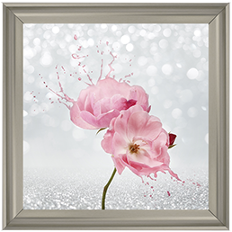 Pink Floral Silver Background