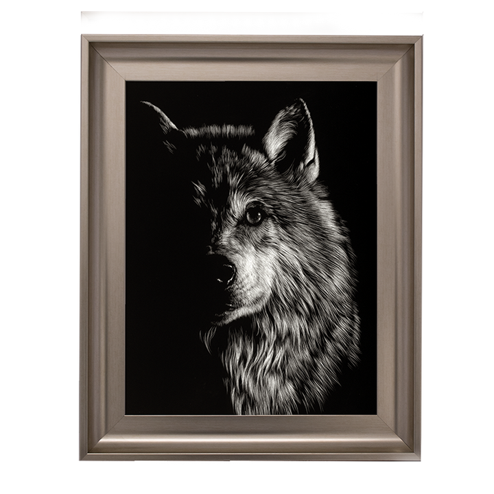 Scratchboard Wolf III