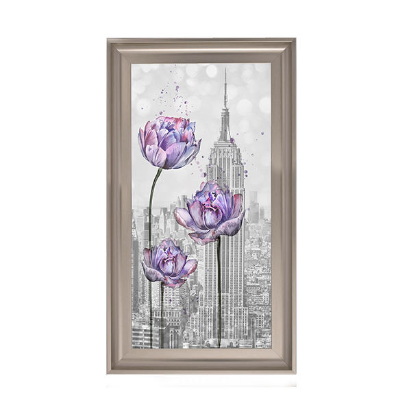 Floral print over Empire State Building