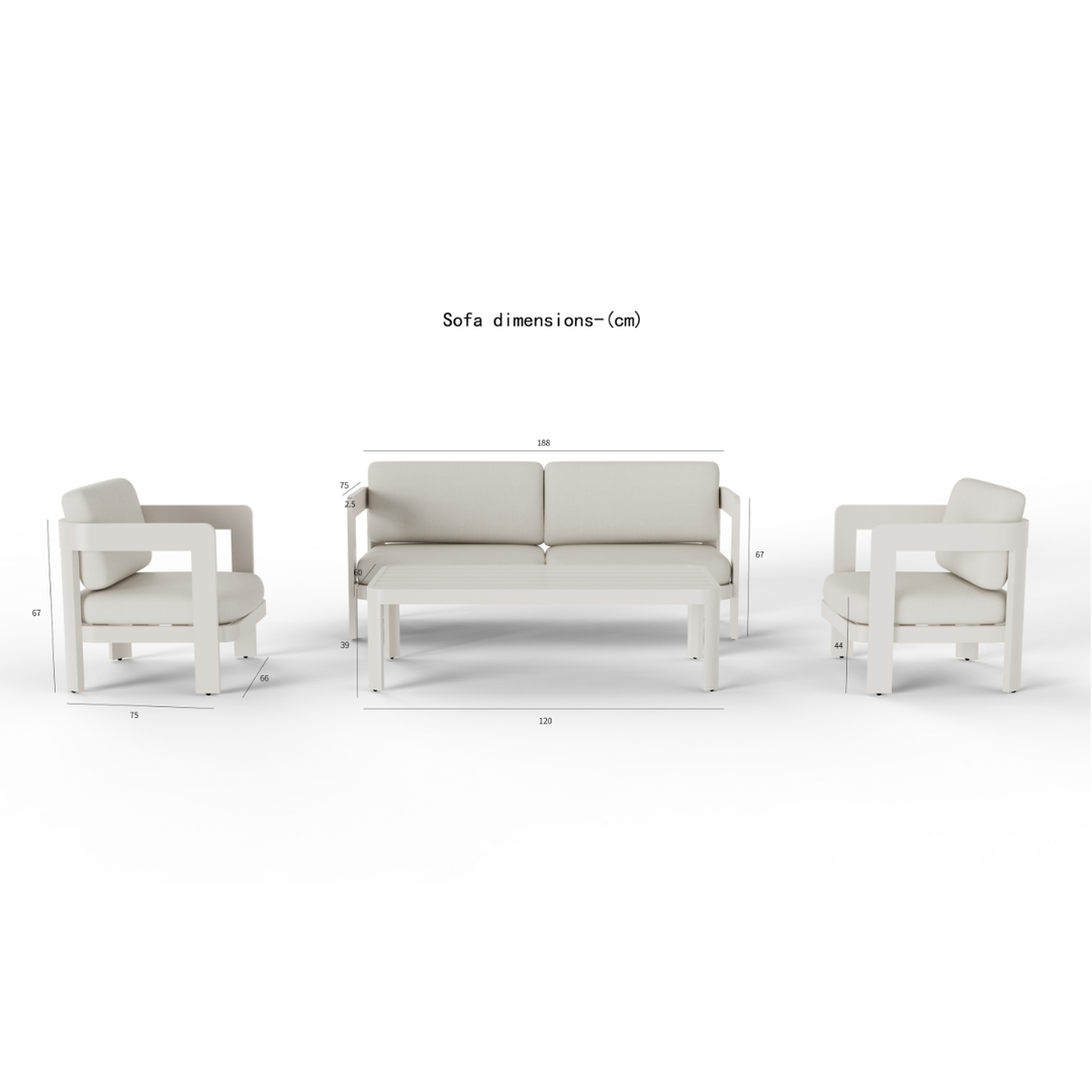 ALUXO® Sofia Outdoor Range - 4 Seater Lounge Set