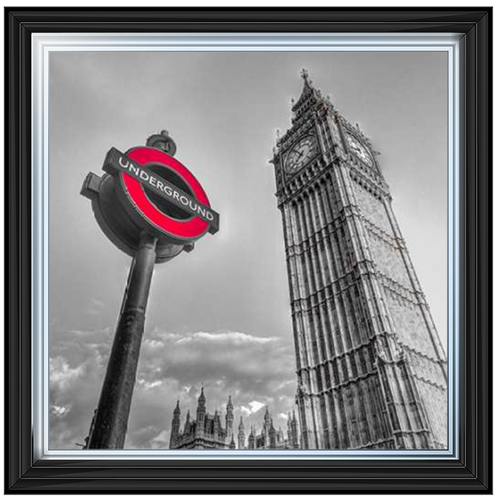 CY007 Underground sign by Big Ben - B&W
