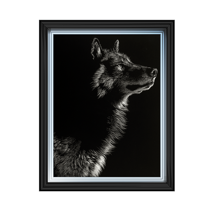 Scratchboard Wolf II