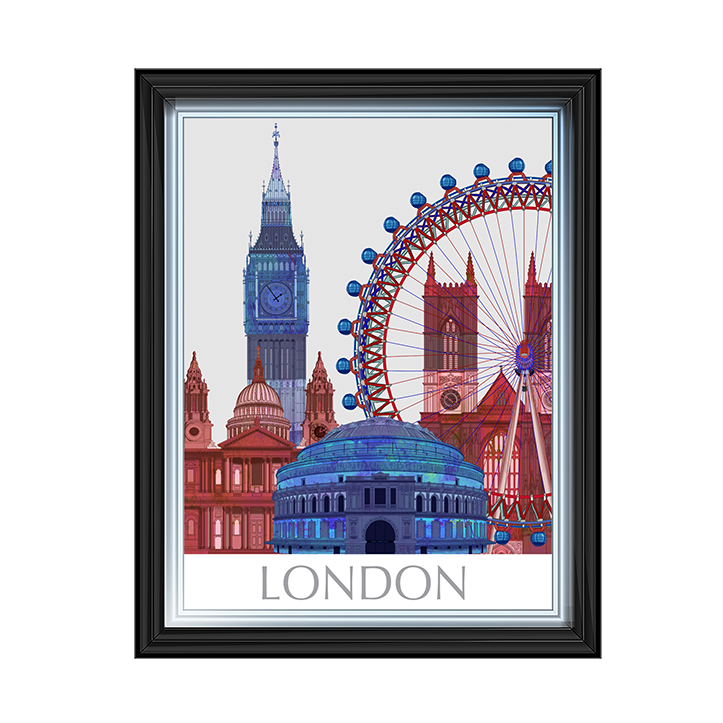 CY049 London Landmarks , Red Blue