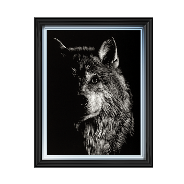 Scratchboard Wolf III
