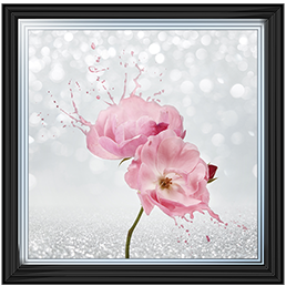 Pink Floral Silver Background